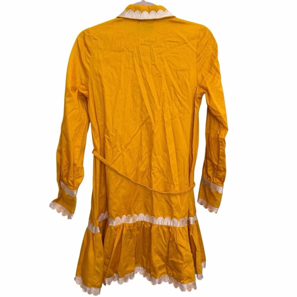 Cynthia Rowley Cecily Scallop Embroidery Shirt Mini Dress Size Small Summer - Picture 3 of 11